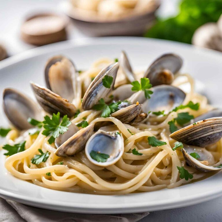 Clam Linguine In White Wine Sauce